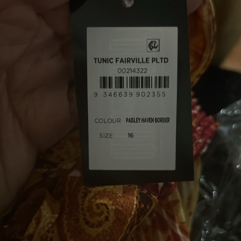 Plus Size Fairville Pleated Tunic Top 
Paisley Haven Border​​​​​​​​​​​​ - Picture 4 of 5